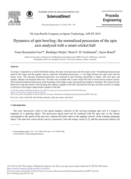 Dynamics of Spin Bowling: the Normalized Precession of the Spin Axis Analysed with a Smart Cricket Ball