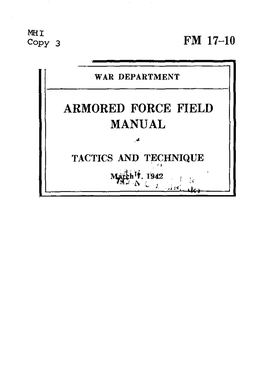 Armored Force Field Manual