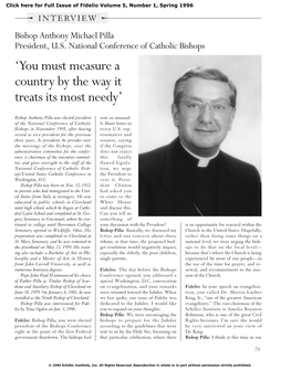 Bishop Anthony Pilla, President, U.S. National