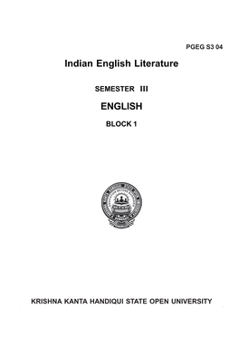 Indian English Literature ENGLISH