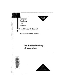 The Radiochemistry of Vanadium