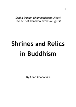Shrines and Relics in Buddhism