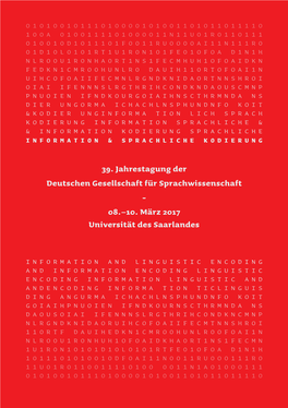 39. Jahrestagung Der Deutschen Gesellschaft Für Sprachwissenschaft ---- 08.–10