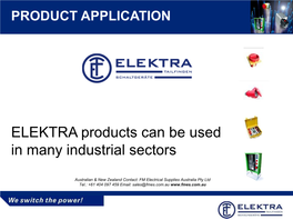 ELEKTRA Product Application