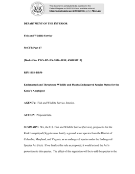 Docket No. FWS–R5–ES–2016–0030; 4500030113]