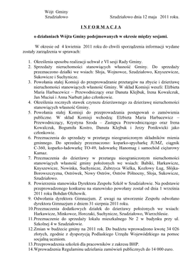 Wójt Gminy Szudziałowo Szudziałowo Dnia 12 Maja 2011 Roku