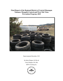 Final Report of the Regional District of Central Okanagan Nuisance Mosquito Control and West Nile Virus Prevention Program, 2015