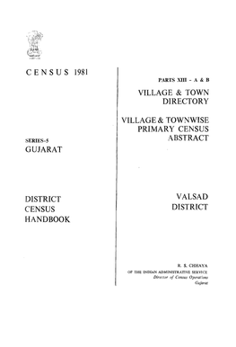 District Census Handbook, Valsad, Part XIII-A & B, Series-5
