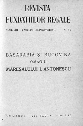 Revista Fundațiilor Regale. Anul VIII. 1 August