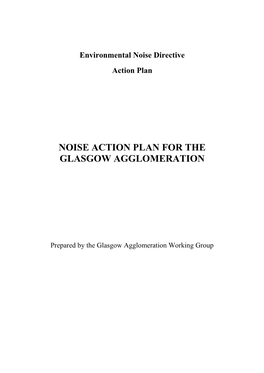Noise Action Plan for the Glasgow Agglomeration