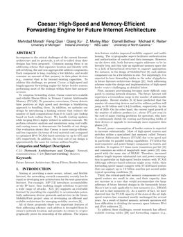 High-Speed and Memory-Efficient Forwarding Engine for Future