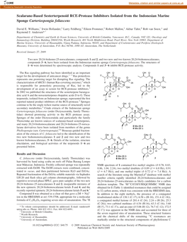 Scalarane-Based Sesterterpenoid RCE-Protease Inhibitors Isolated from the Indonesian Marine Sponge Carteriospongia Foliascens