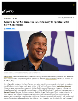 'Spider-Verse' Co-Director Peter Ramsey to Speak at 2019 View