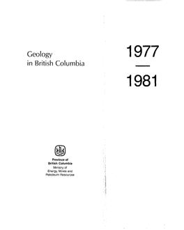 Geology 1977 in British Columbia 1981