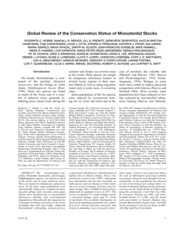 Global Review of the Conservation Status of Monodontid Stocks