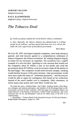 The Tobacco Deal