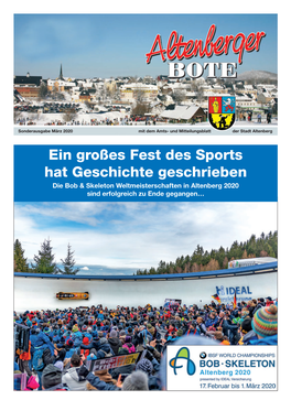 Ein Großes Fest Des Sports Hat Geschichte Geschrieben