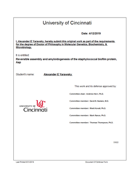 Reversible Assembly and Amyloidogenesis of The