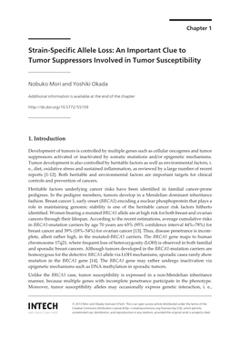 Strain-Specific Allele Loss: an Important Clue to Tumor Suppressors Involved in Tumor Susceptibility