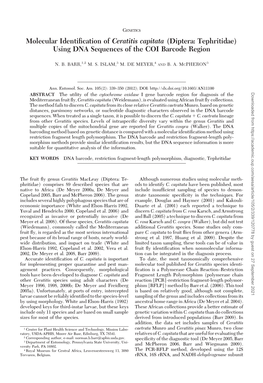 Using DNA Sequences of the COI Barcode Region