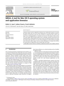 A Tool for Mac OS X Operating System and Application Forensics