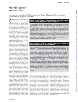 New IBD Genes? Gut: First Published As 10.1136/Gut.2004.062406 on 11 July 2005