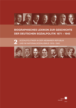 Biographisches Lexikon Zur Geschichte Der Deutschen Sozialpolitik 1871 – 1945