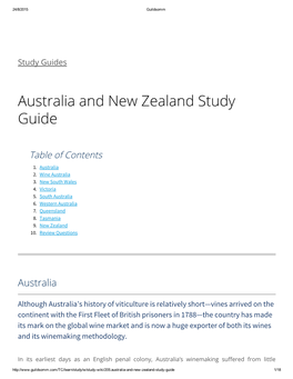 Australia and New Zealand Study Guide