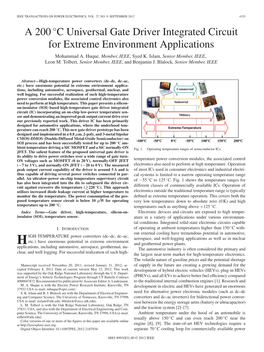 A 200 C Universal Gate Driver Integrated Circuit for Extreme