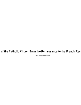 History of the Catholic Church from the Renaissance to the French Revolution, V 2