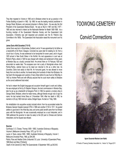 TOOWONG CEMETERY Convict Connections