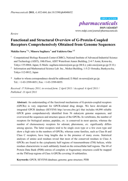 Functional and Structural Overview of G-Protein-Coupled Receptors Comprehensively Obtained from Genome Sequences