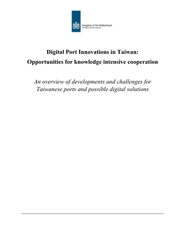 Digital Port Innovations in Taiwan: Opportunities for Knowledge Intensive Cooperation