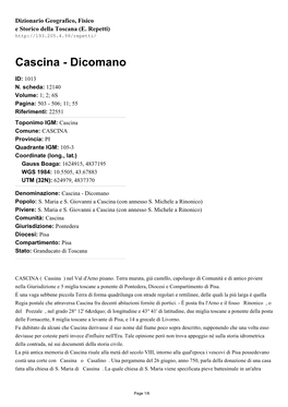 Cascina - Dicomano