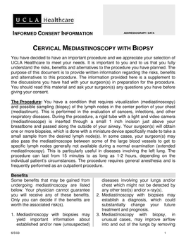 Cervical Mediastinoscopy with Biopsy