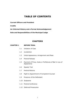 Table of Contents