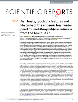 Fish Hosts, Glochidia Features and Life Cycle of the Endemic