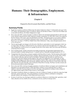 Humans: Their Demographics, Employment, & Infrastructure