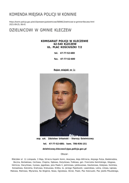 Dzielnicowi W Gminie Kleczew