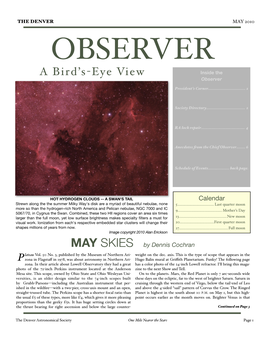 MAY 2010 OBSERVER a Bird’S-Eye View Inside the Observer