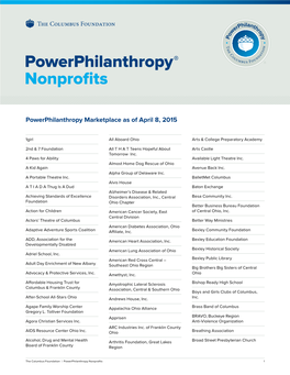View the List of 630 Eligible Powerphilanthropy® Nonprofits
