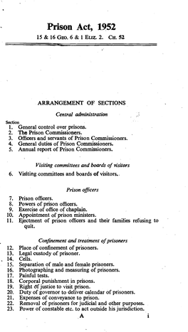 Prison Act, 1952 15 & 16 GEO