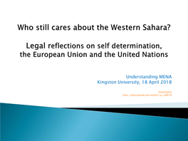 Who Still Cares About the Western Sahara? Reflections on Self