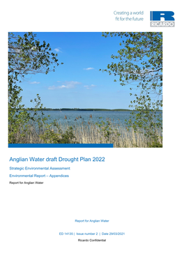 Anglian Water Draft Drought Plan 2022