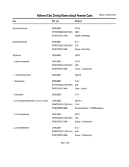 Reference Table Chemical Names Without Parameter Codes February 10, 2006 10:31:04