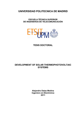 Tesis Doctoral Development of Solar Thermophotovoltaic Systems