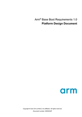 Arm® Base Boot Requirements 1.0 Platform Design Document