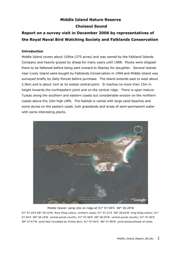 1 Middle Island Nature Reserve Choiseul Sound Report on a Survey