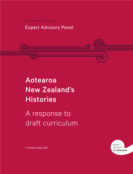 Aotearoa New Zealand's Histories a Response to Draft Curriculum