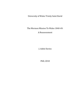 Davies, Julie Adele (2018) the Mormon Mission to Wales.Pdf